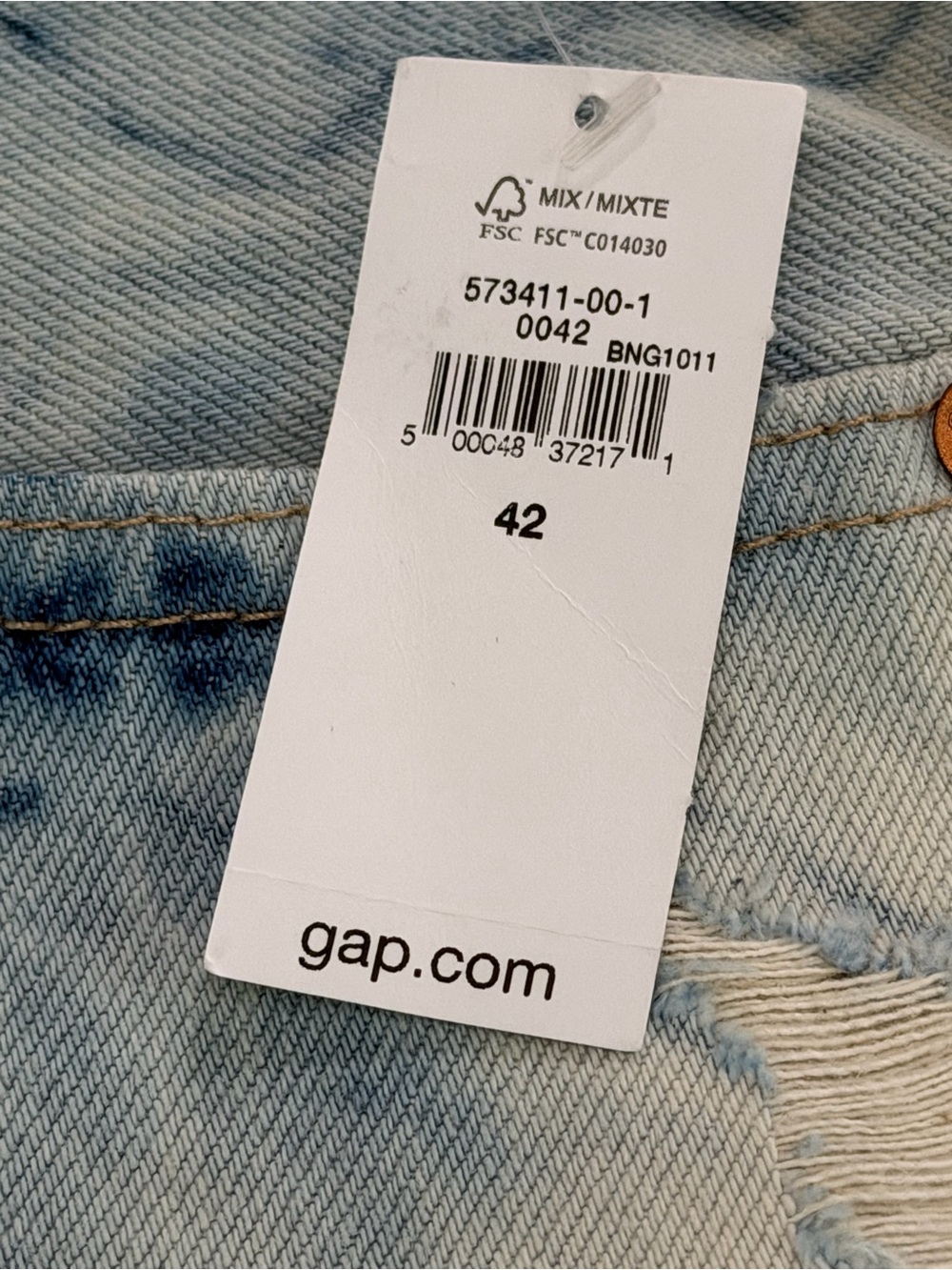 GAP Light Wash Distressed Denim Shorts